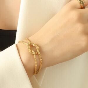 NEW 18K karat yellow gold plated knot knotted chain bracelet jewelry B3A
